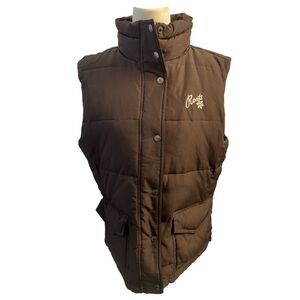 Vintage Roots Chocolate Brown Puffer Vest Size Xl
